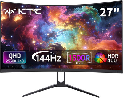 H27S5C 27'' Curved Gaming Monitor, 1440P QHD 144Hz 120Hz Monitor, 1500R HVA Panel