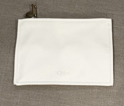 Chloe Parfum Ivory Makeup Bag Pouch Travel Faux Leather with Cotton Backing New 