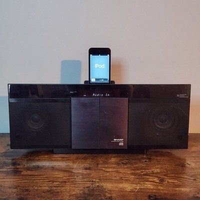 Sharp DK-KP80P Slim Micro System CD Player iPod Dock USB AM/FM Radio & 8GB iPod