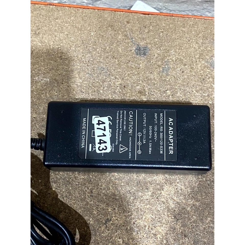 RS-300/120-S336 AC Adapter Power Supply Black 12 Volt 3 Amp Barrel Connector - Image 2 of 4