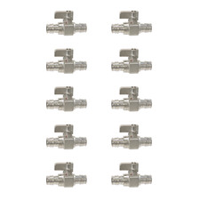 10 Pack XFITTING 1/2" PEX-A Expansion Straight Stop Valve, Lead Free Brass