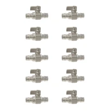 10 Pack XFITTING 1/2" PEX-A Expansion Straight Stop Valve, Lead Free Brass