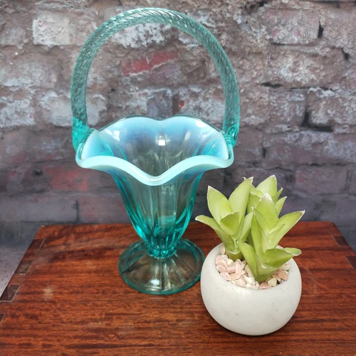 Fenton Robin's Egg Blue Glass Basket