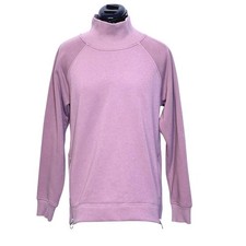 Athleta Sweatshirt Womens Small Pink Funnel Neck Fleece Lined Pullover Cozy