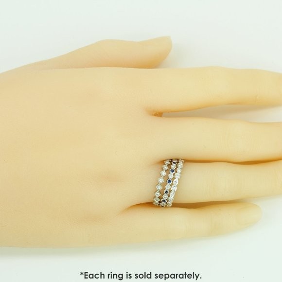 18k White Gold Diamond Stackable / Anniversary Et… - image 5