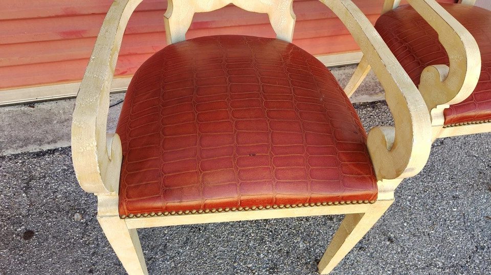 Итальянские винтажные регентские антикварные деревянные стулья Carmel X2 по цене для обоих - Изображение 3 из 4