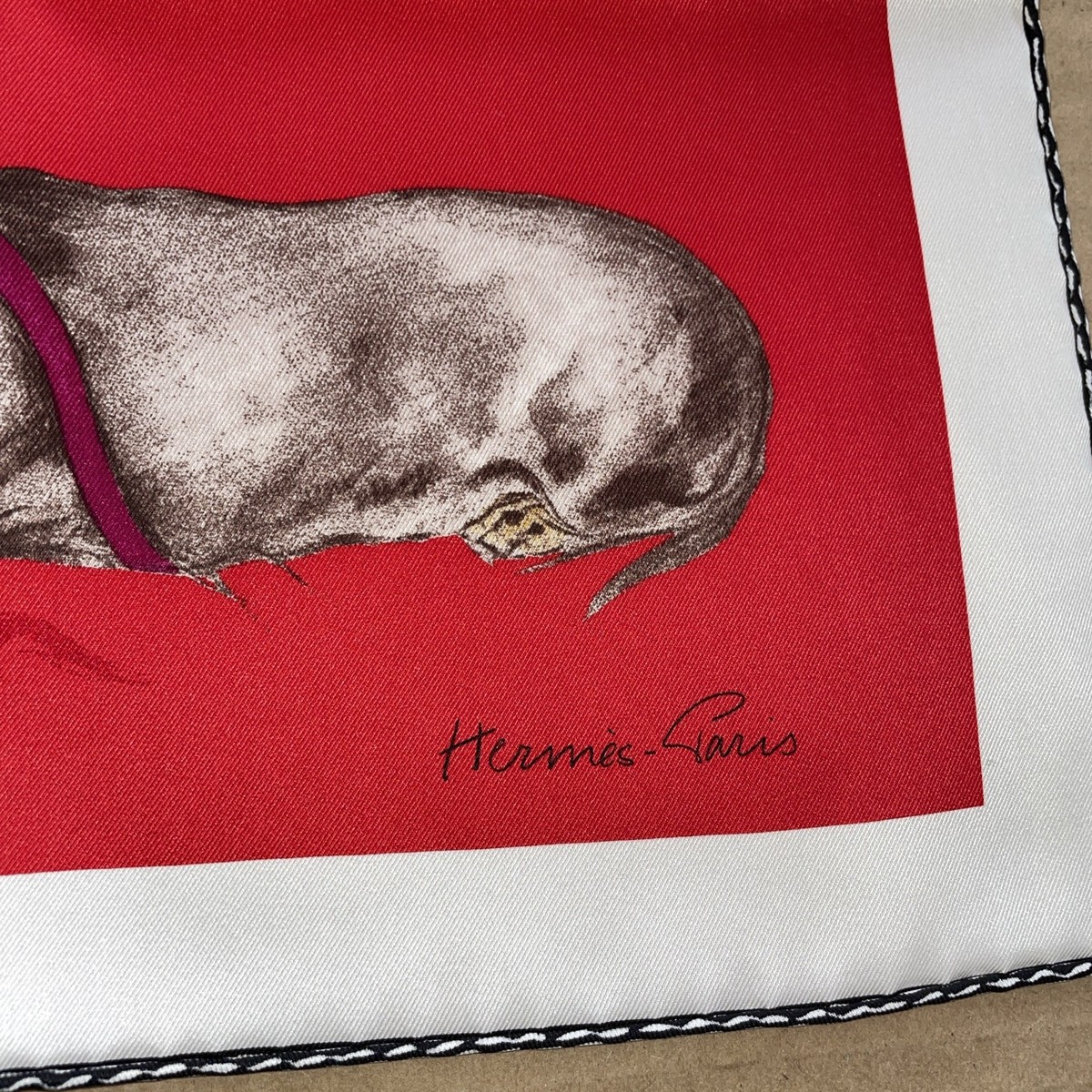 New Hermes scarf 70 cm Dogs silk Les Bassets | eBay