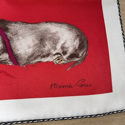 New Hermes scarf 70 cm Dogs silk Les Bassets | eBay