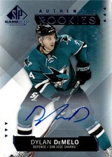 2015-16 SP Game Used Gold Autographs Rookie Dylan DeMelo RC Auto San Jose Sharks