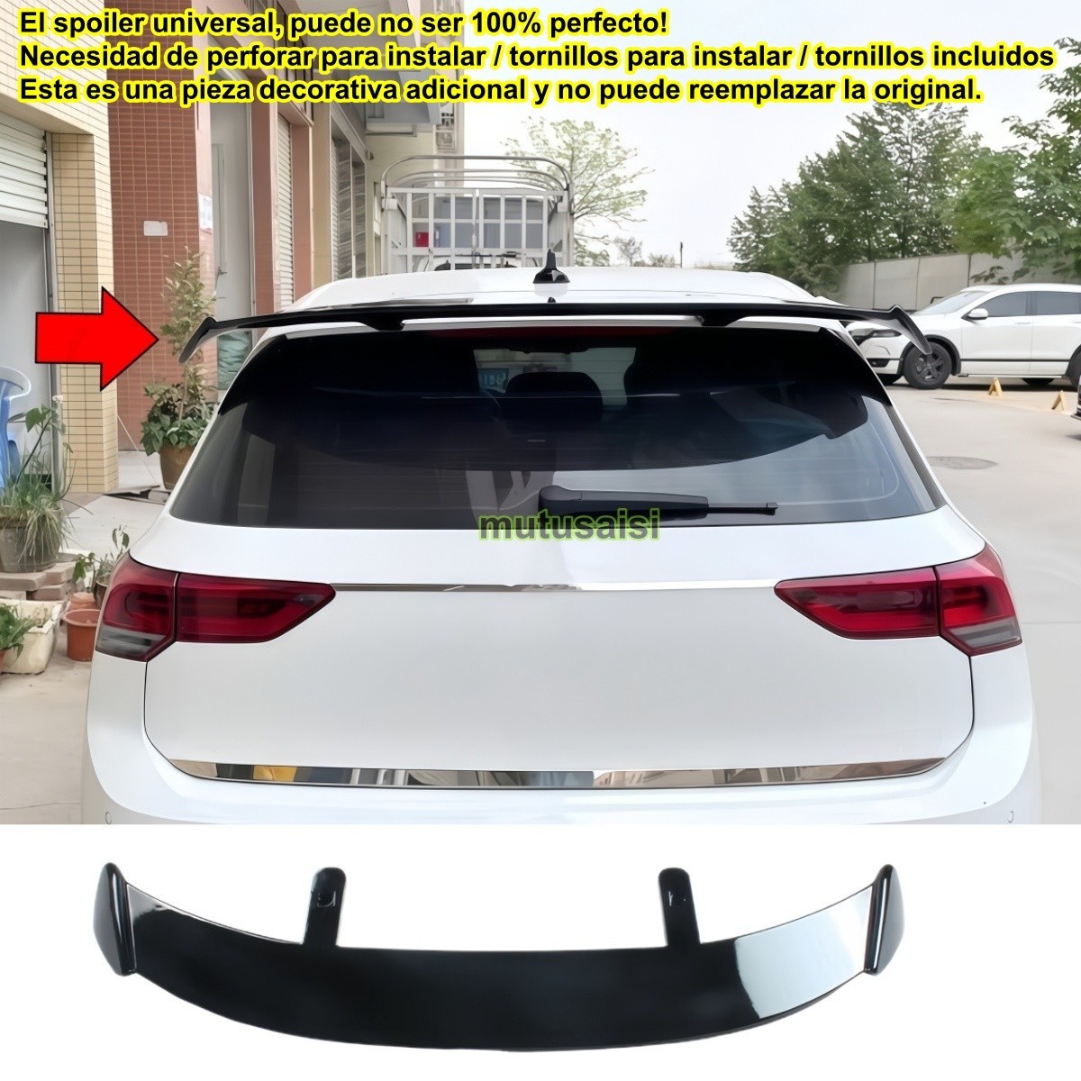 Spoiler de toit Golf 8 aérodynamique en ABS rigide améliorant l'appui arrière
