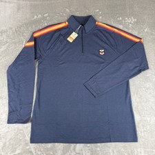 Marine Layer Archive Performance 1/4 Zip Mens Medium Navy Blue Stretch 108 NWT