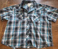Wrangler Western Fashion Snap Shirt Plaid 3XL Short Sleeve WM113BK Men's Top