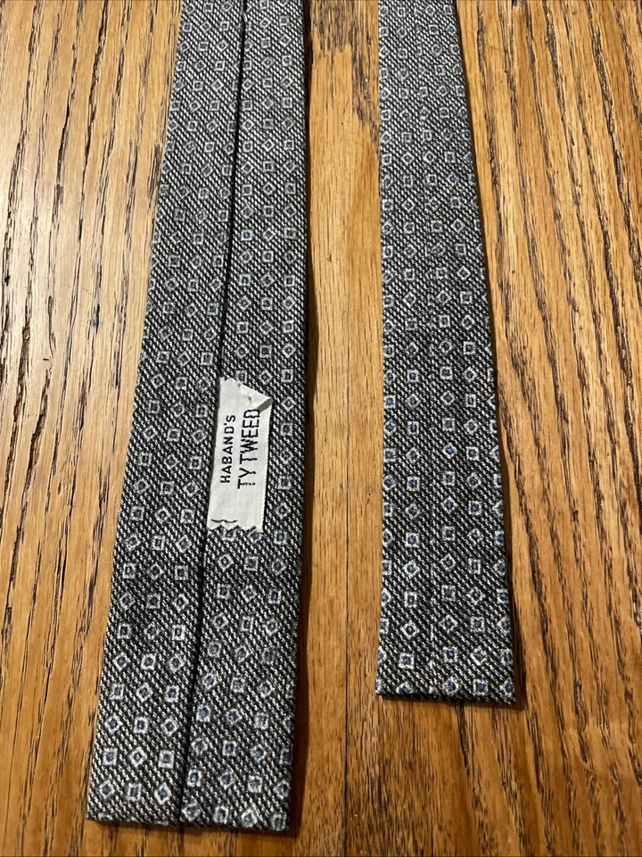 Corbata oscilante Rockabilly geométrica vintage años 50 Haband’s Ty Tweed flaca de extremo cuadrado Foto 4 de 4