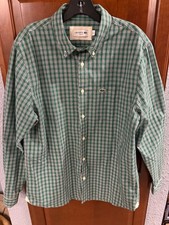 Lacoste Casual Button-Down Shirt Men's Green Large Cotton Slim Fit