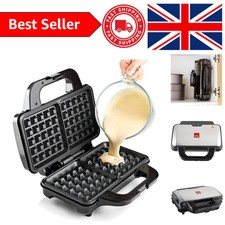 Image of Stainless Steel Waffle Maker with Light Indicator & Recipe Guide