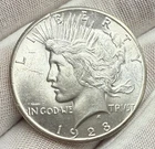 1928 Peace Silver Dollar Beautiful AU/BU Uncirculated US Coin Rare Key Date