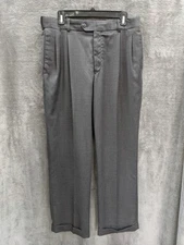 Stafford Dress Pants Mens 34x30 Gray Polyester Worsted Wool Blend