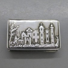 ANTIQUE SOLID SILVER ABBOTSFORD HOUSE VINAIGRETTE 4.5CM 34g T&P BIRMINGHAM 1839
