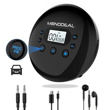 CD Player Portable, MONODEAL Portable with FM Transmitter, Black