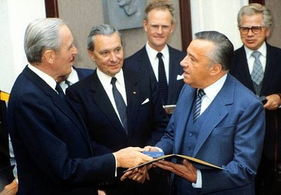 Heinz Schenk Prof Karl Carstens Award of the Federal Cross of Merit Old Photo