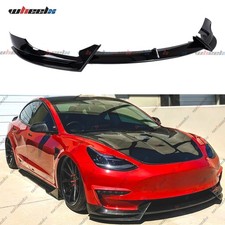 V Style Front Bumper Lip Splitter Spoiler For Tesla Model 3 2017-2023 Gloss Blk V Style Front Bumper Lip Splitter Spoiler For Tesla Model 3 2017-2023 Gloss Blk