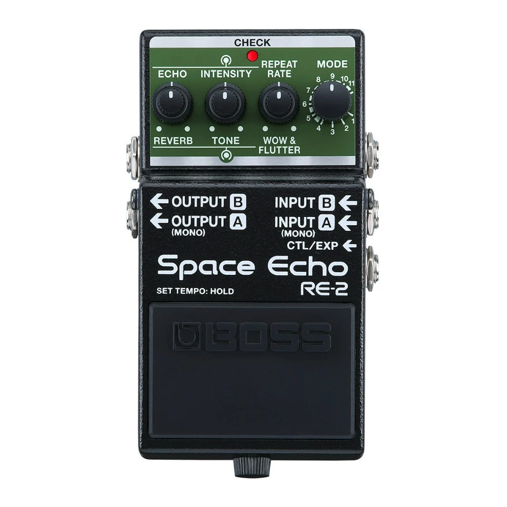 BOSS RE-2 Space Echo Compacto Completo Estéreo E/S Retardo Reverb Efectos Pedal TONO