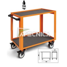 Carrello alta resistenza Beta CP51 O arancio 2 ripiani portautensili 750kg