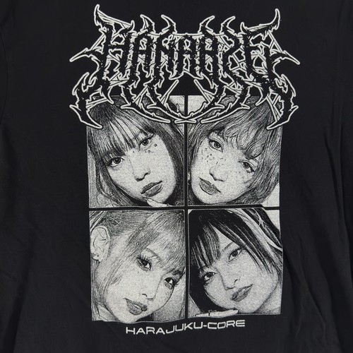 Hanabie World Tour 2024 Harajuku-Core doppelseitiges schwarzes T-Shirt Größe L - Bild 2 von 6