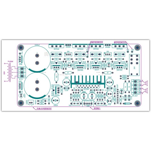 2x125W Dos Canales UPC2581 Chip Amplificador A1943 C5200 Placa Amplificador Potencia - Imagen 4 de 5
