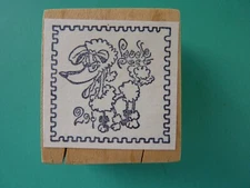 Poodle Dog Faux Postage RUBBER BABY BUGGY BUMPERS Rubber Stamp 