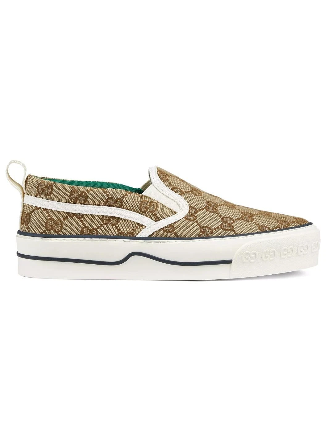 Baskets à enfiler plates en toile logo Gucci Tennis 1977 GG Supreme