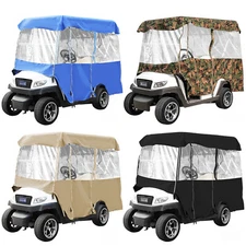 4 Passenger Golf Cart Cover Driving Enclosure Waterproof Person Roll-up Door