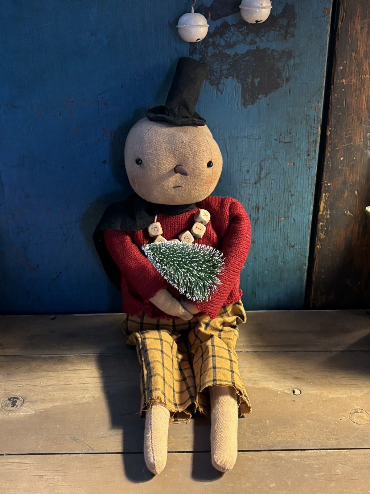 Grubby Primitive Rustic Christmas Sweet Frosty Snow Man Rag Doll ...
