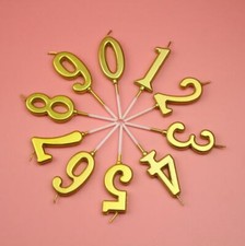Gold Number Candles Happy Birthday Cake Candle Decoration Number Numeral
