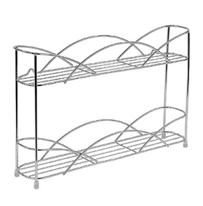 Countertop 2 Tier Spice Rack Metal Storage Kitchen Pantry Jar