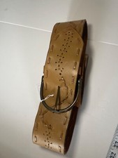 ACCESSORIZE - NEW Leather Ladies Belt Brass Buckle 34” Country 