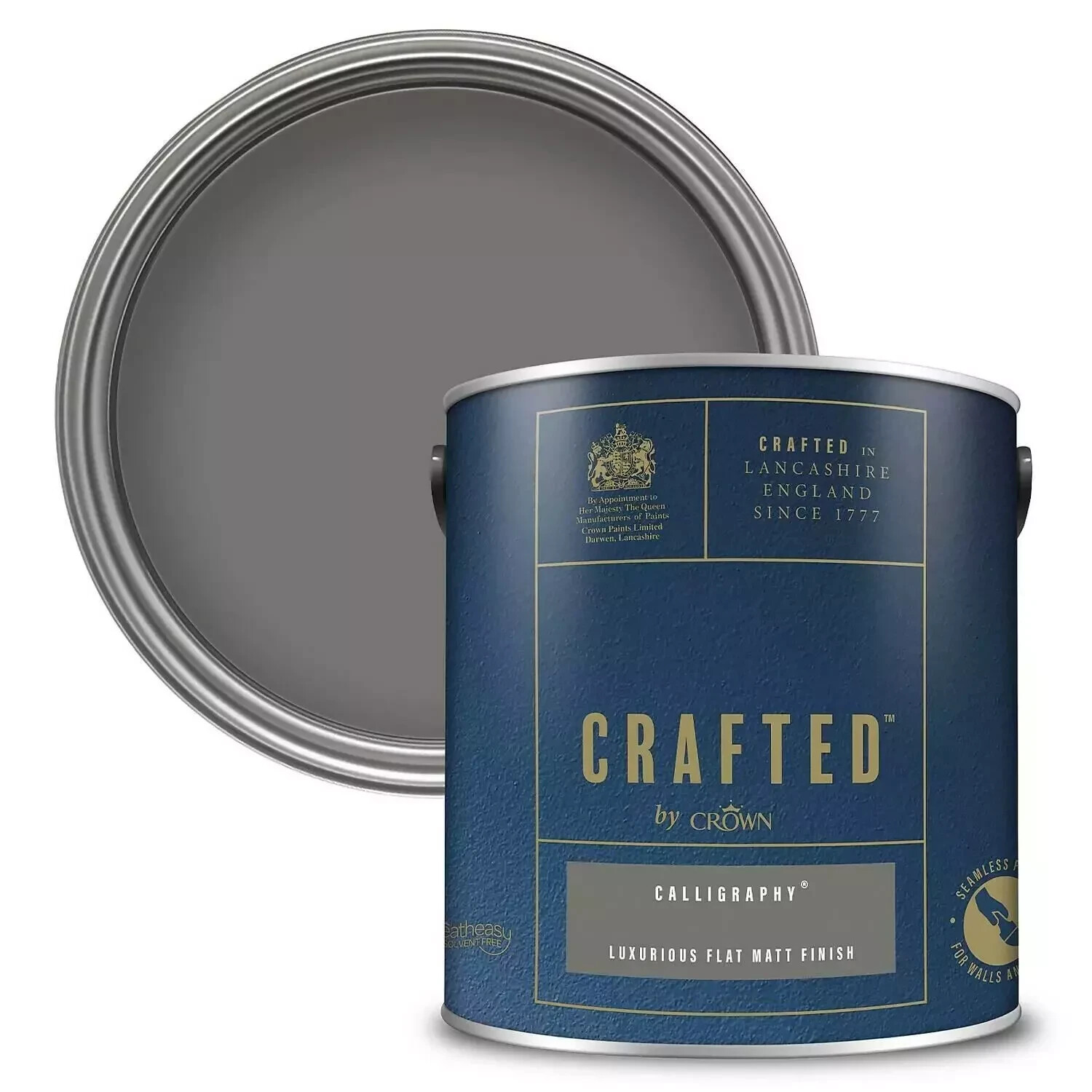 CROWN CRAFTED LUXURIOUS FLAT MATT FINISH CALLIGRAPHY GREY 2.5L