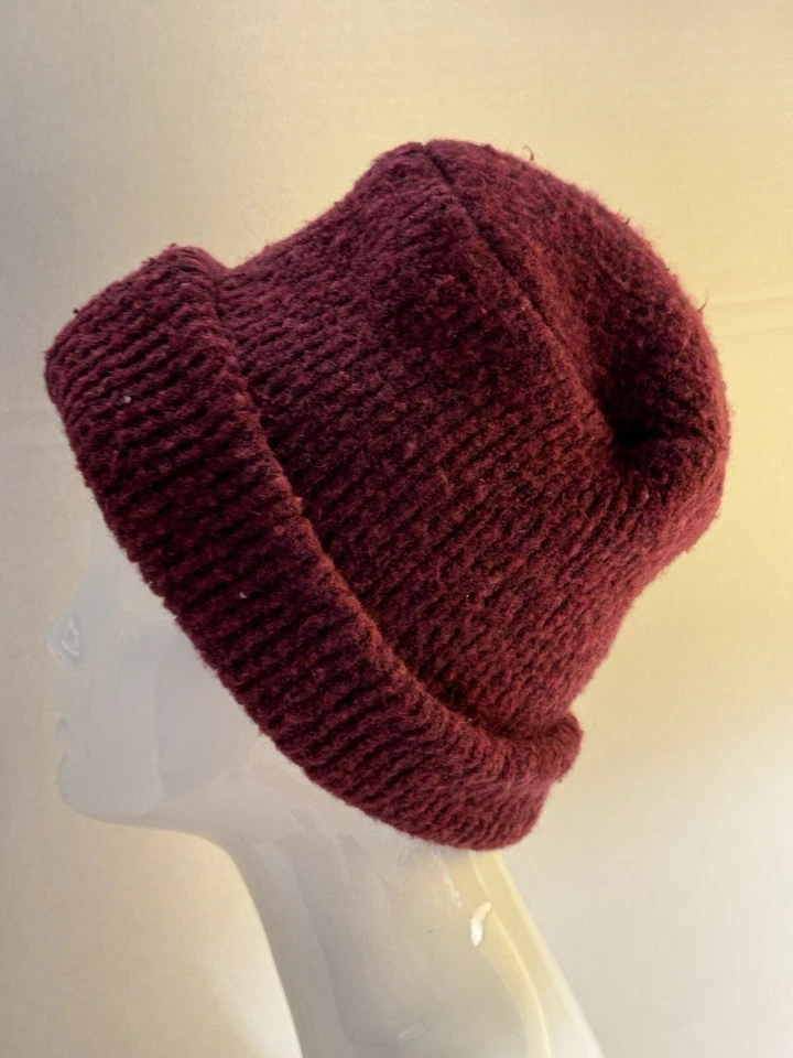 Gorra gorra Harley of Scotland de lana de vino tinto con puños RARA corona forrada unisex Foto 2 de 4