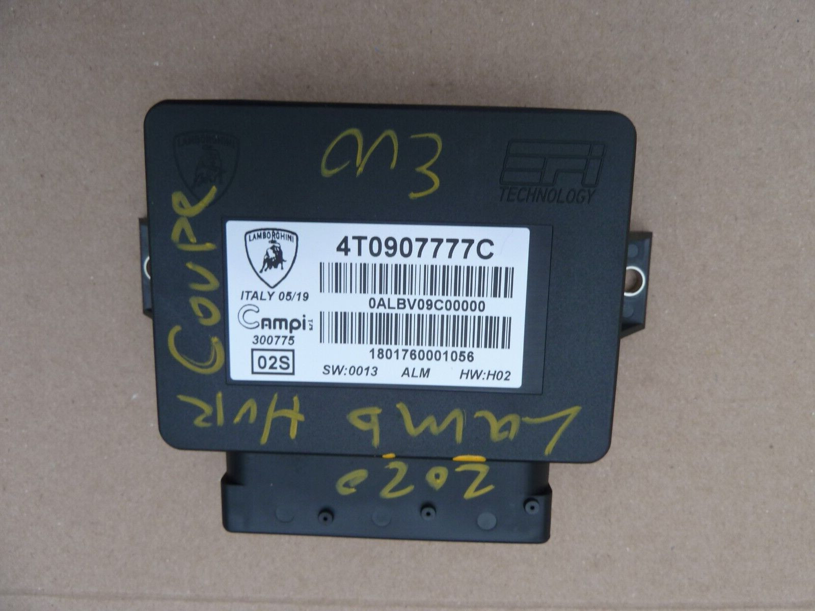 2020 Lamborghini Huracan EVO 4T0907777C Control Module ECU Computer