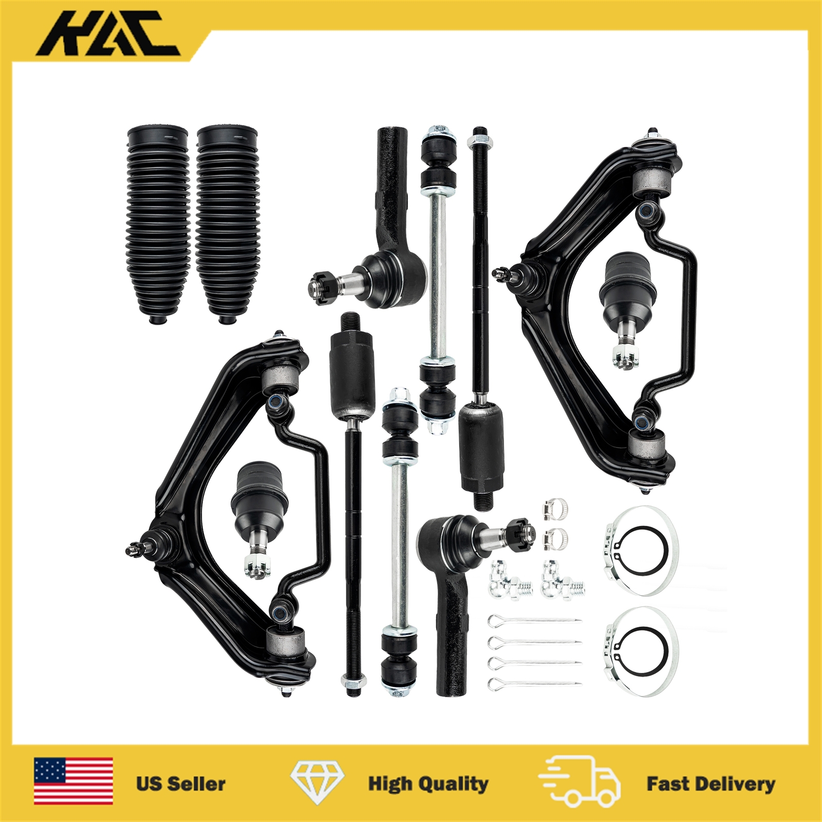 12pc Front Control Arm & Tie Rod Kit for 2002-2005 Mercury Mountaineer 4.0L