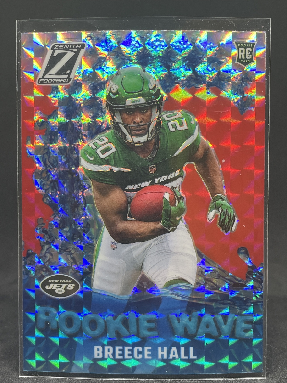 Breece Hall 2022 Panini Zenith Rookie Wave Red Prizm RC #RW-BH New York Jets