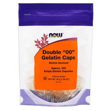 NOW FOODS Empty Capsules Gelatin Double 00" 250 Gel Caps"