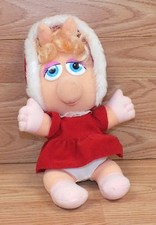 Genuine Henson 1987 Baby Miss Piggy in Red Dress Plush / Stuffed Toy READ