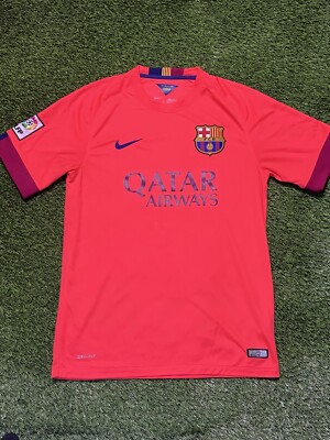 Nike FC Barcelona FCB 2014 Away Futbol Soccer Jersey Mens