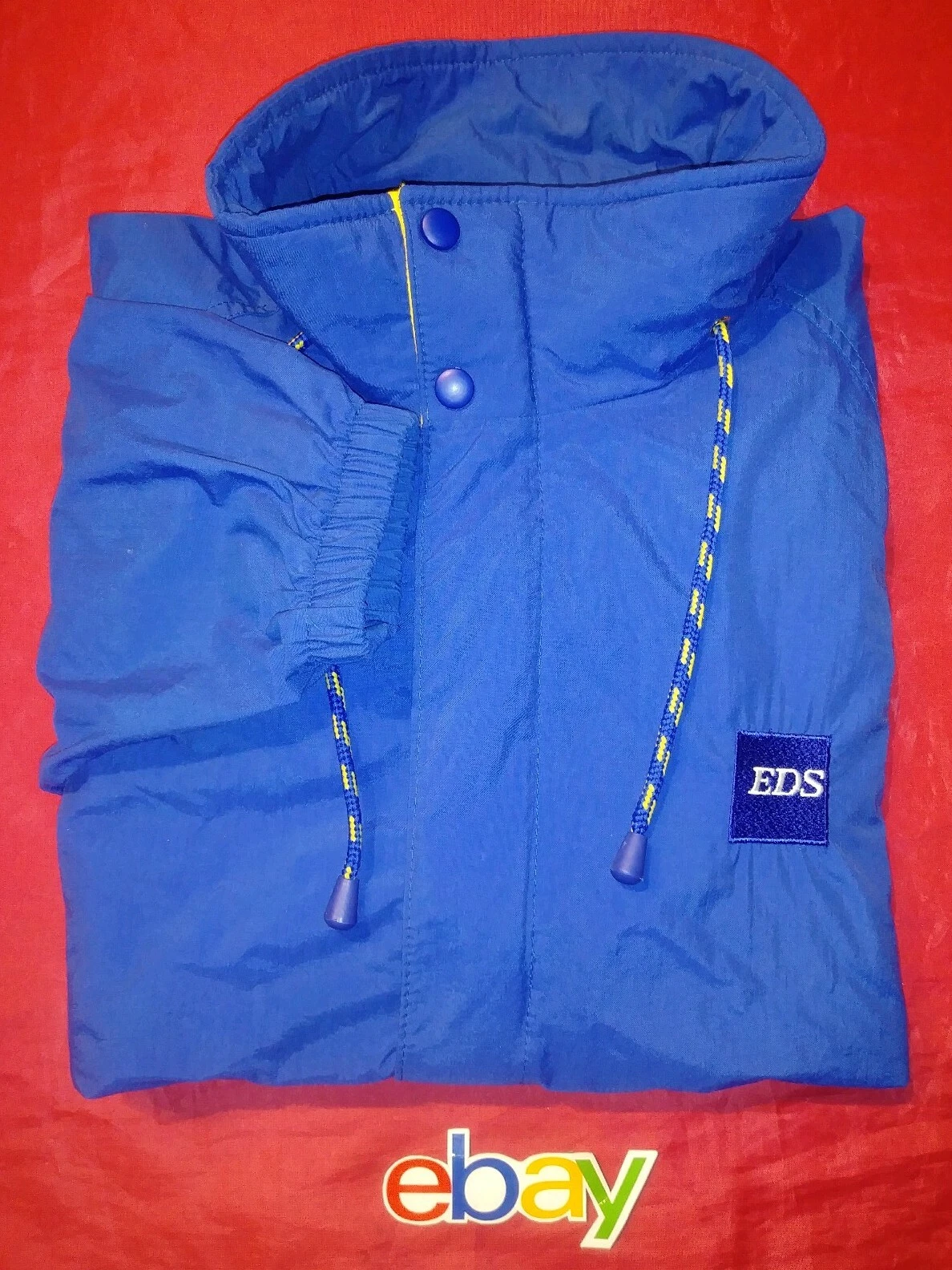 Vintage MEN SZ M EDS COMPUTER TECH Swingster BLUE SAILING windbreaker Jacket USA