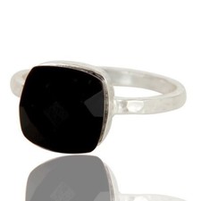 925 Sterling Silver Natural Black Onyx Gemstone Ring Personalized Jewelry