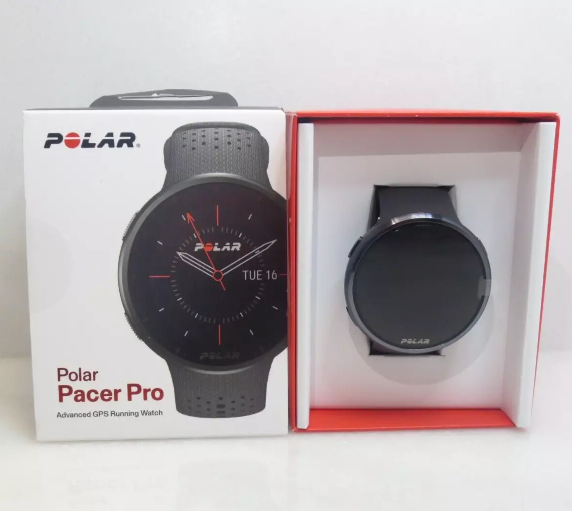 POLAR PACER PRO ADVANCED GPS RUNNING SPORT WATCH CARBON GREY S L 120 210 mm