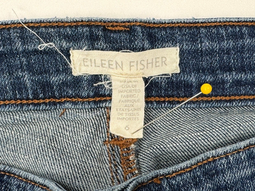Jeans donna Eileen Fisher denim cotone biologico 6 tasche elasticizzato - Foto 6 di 11