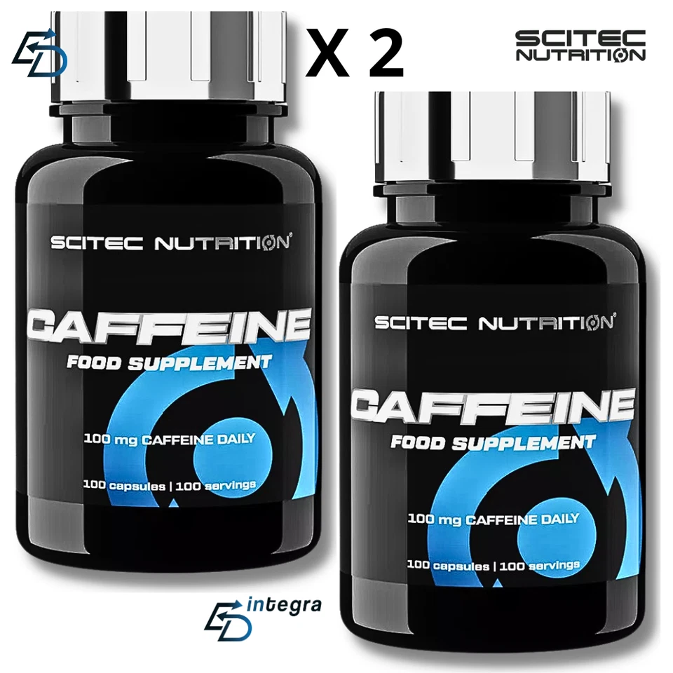 SCITEC NUTRITION - Caffeine 100 cps X 2 Caffeina Pura Energetico Stimolante