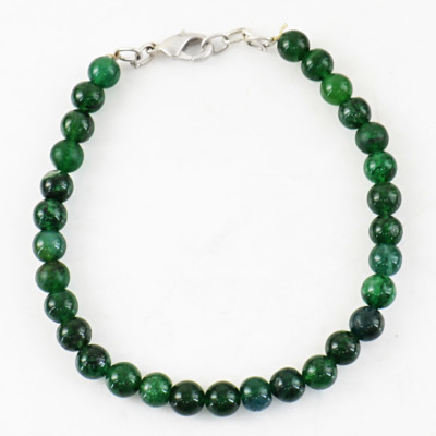 Beste Qualität 90,00 kt Natürliche Unbehandelte Grüne Jade Runde Form Perlen Armband